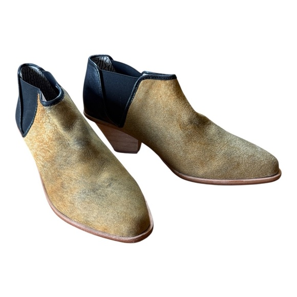 Anthropologie Matt Bernson Marlow  Distressed Leather Heeled Booties Size 9.5 - Picture 3 of 11